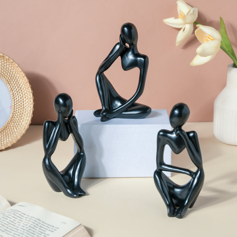 Black Sitting Showpiece Thoughtful - Showpiece | Home decor item | Room decoration item