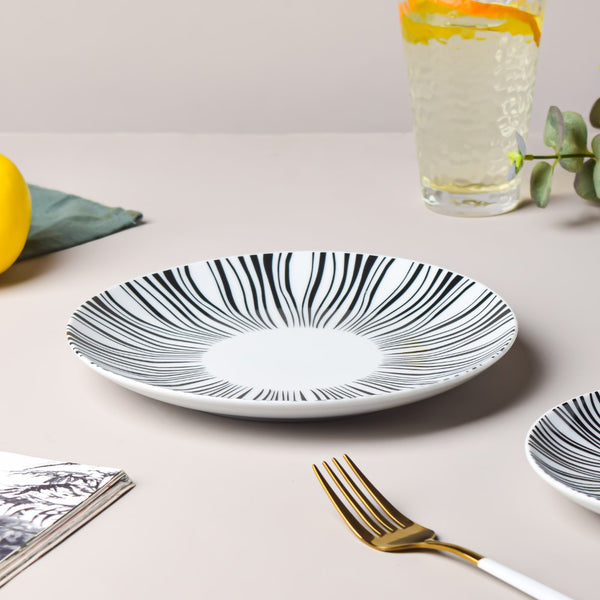 La Mode Printed Ceramic Snack Plate White 8 Inch - Serving plate, snack plate, dessert plate | Plates for dining & home decor