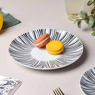 La Mode Printed Ceramic Snack Plate White 8 Inch