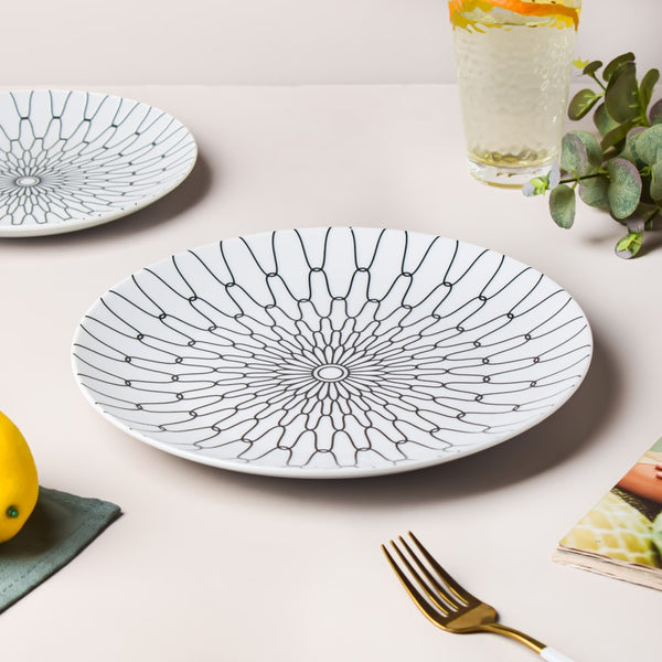 Trellis Gloss Ceramic Dinner Plate White 10 Inch