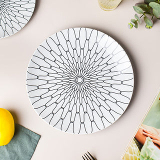 Trellis Gloss Ceramic Dinner Plate White 10 Inch