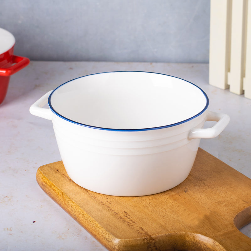 Double Handle Bowl - Bowl, ceramic bowl, serving bowls, noodle bowl, salad bowls, bowl for snacks, large serving bowl, bowl with handle | Bowls for dining table & home decor