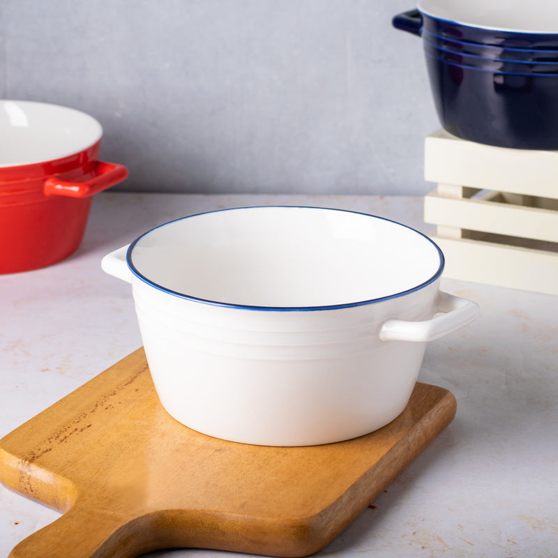 Double Handle Bowl - Bowl, ceramic bowl, serving bowls, noodle bowl, salad bowls, bowl for snacks, large serving bowl, bowl with handle | Bowls for dining table & home decor