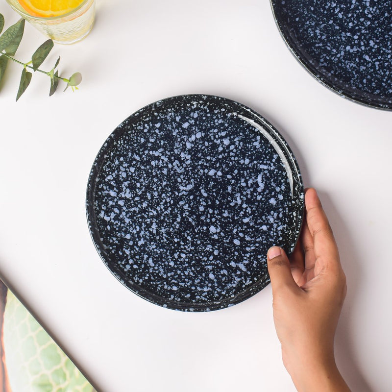 Kimberlite Finish Stone Ceramic Snack Plate 8 Inch - Serving plate, snack plate, dessert plate | Plates for dining & home decor