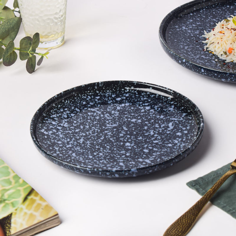 Kimberlite Finish Stone Ceramic Snack Plate 8 Inch - Serving plate, snack plate, dessert plate | Plates for dining & home decor