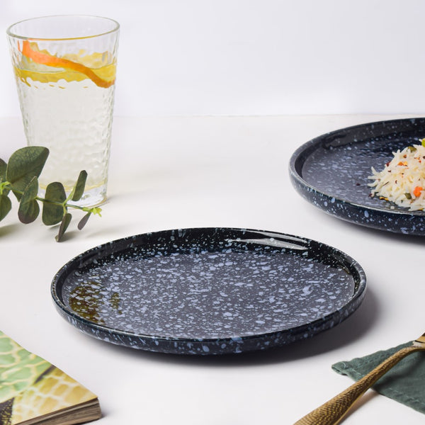 Kimberlite Finish Stone Ceramic Snack Plate 8 Inch - Serving plate, snack plate, dessert plate | Plates for dining & home decor