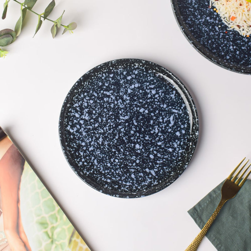 Kimberlite Finish Stone Ceramic Snack Plate 8 Inch - Serving plate, snack plate, dessert plate | Plates for dining & home decor