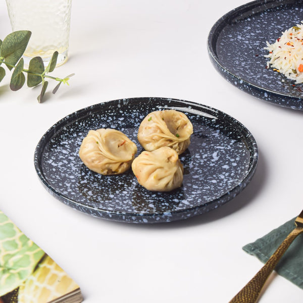 Kimberlite Finish Stone Ceramic Snack Plate 8 Inch