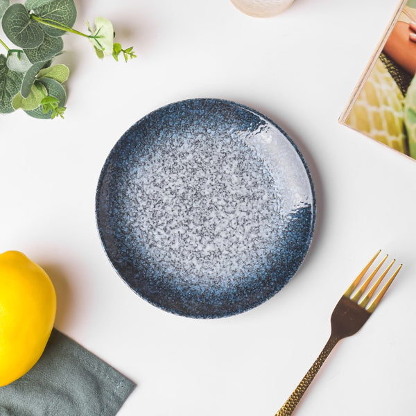 Pebble Glazed Dessert Plate Blue Grey 6 Inch - Serving plate, small plate, snacks plates | Plates for dining table & home decor