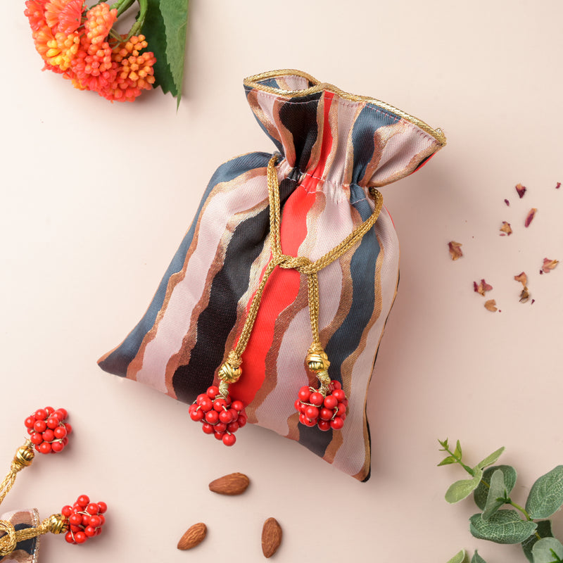Red And Gold Potli Festive Hamper Set Of 2