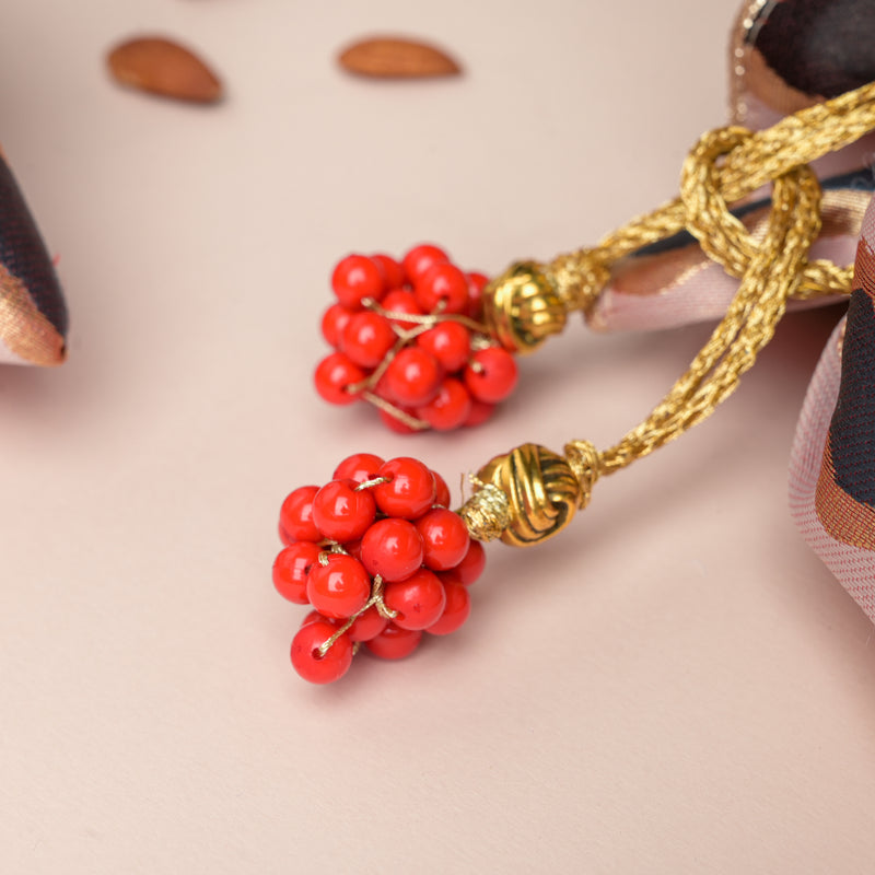 Red And Gold Festive Potli Set Of 2