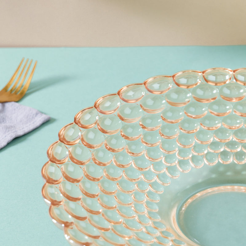 Amber Glass Decorative Fruit Bowl - Glass bowl, serving bowls, bowl for snacks, glass serving bowl, large serving bowl | Bowls for dining table & home decor