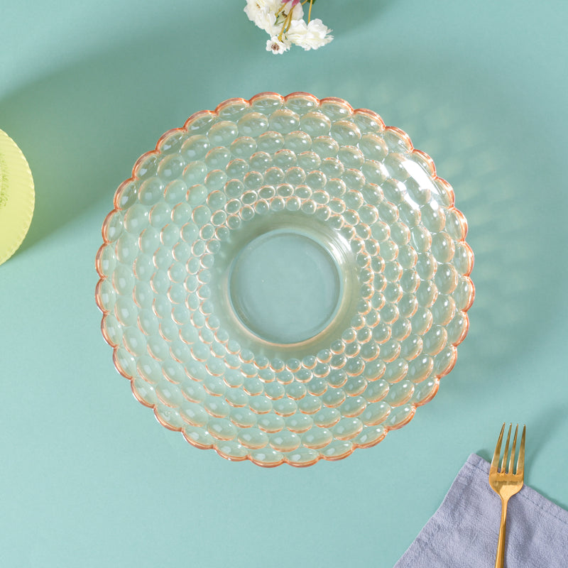 Amber Glass Decorative Fruit Bowl - Glass bowl, serving bowls, bowl for snacks, glass serving bowl, large serving bowl | Bowls for dining table & home decor