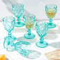 Textured Drinkware Glass Teal Set of 6 250 ml