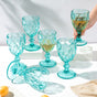 Textured Drinkware Glass Teal Set of 6 250 ml