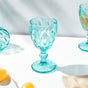 Textured Drinkware Glass Teal Set of 6 250 ml