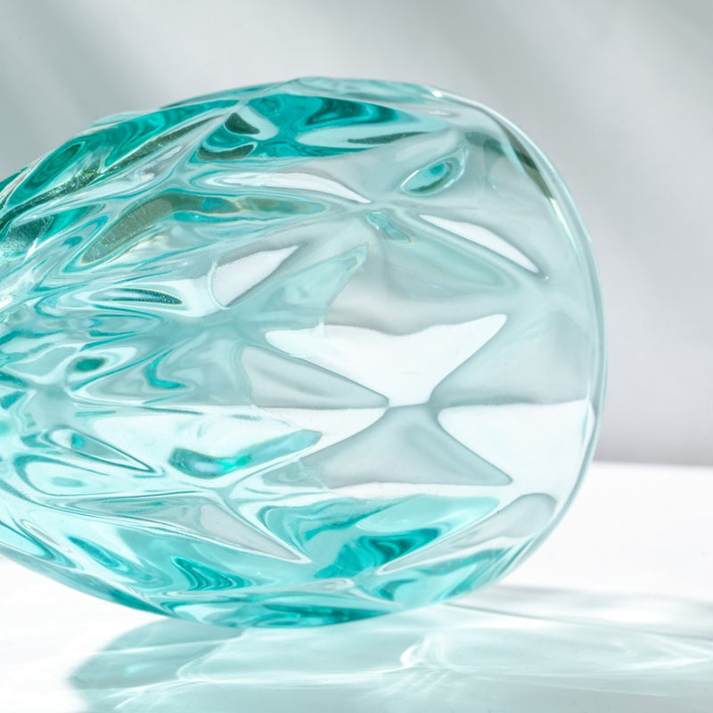 Textured Drinkware Glass Teal Set of 6 250 ml