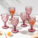 Rose Textured Drinkware Glass Mauve Set of 6 250 ml