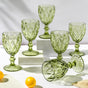 Textured Drinkware Glass Green Set Of 6 250 ml