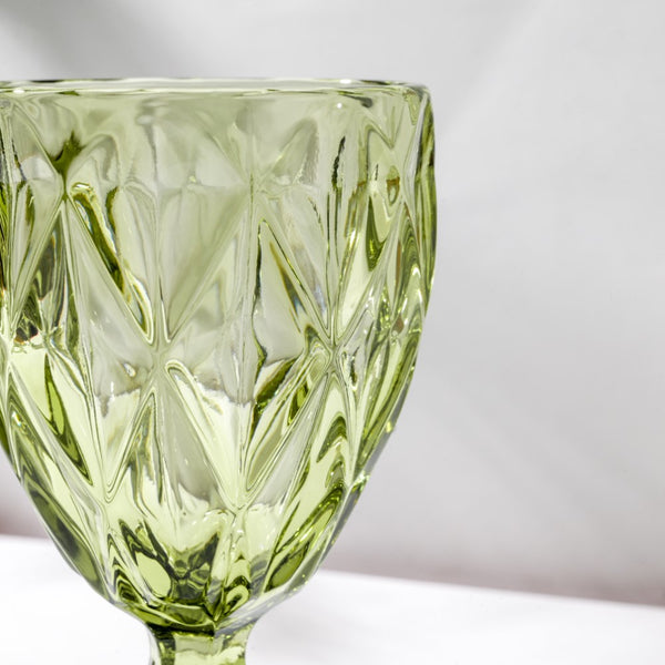 Textured Drinkware Glass Green Set Of 6 250 ml