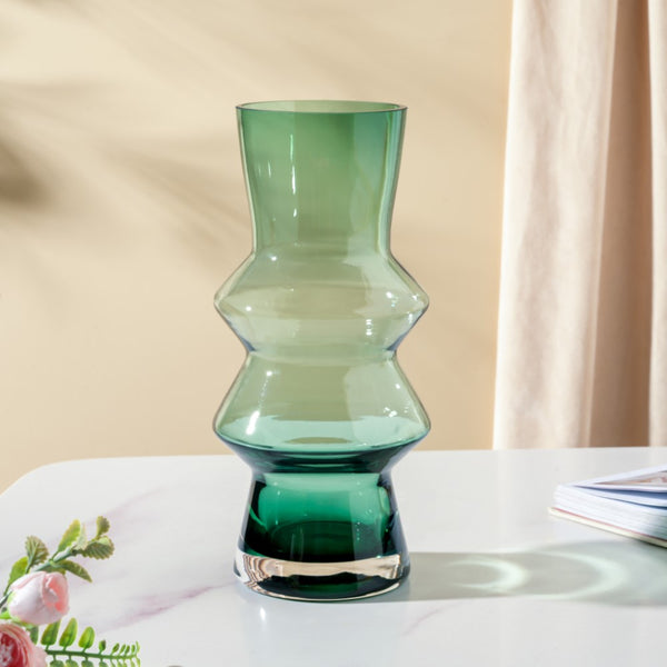 Modern Glass Flower Vase Green