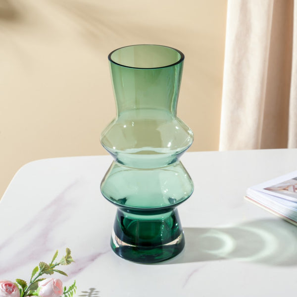 Modern Glass Flower Vase Green