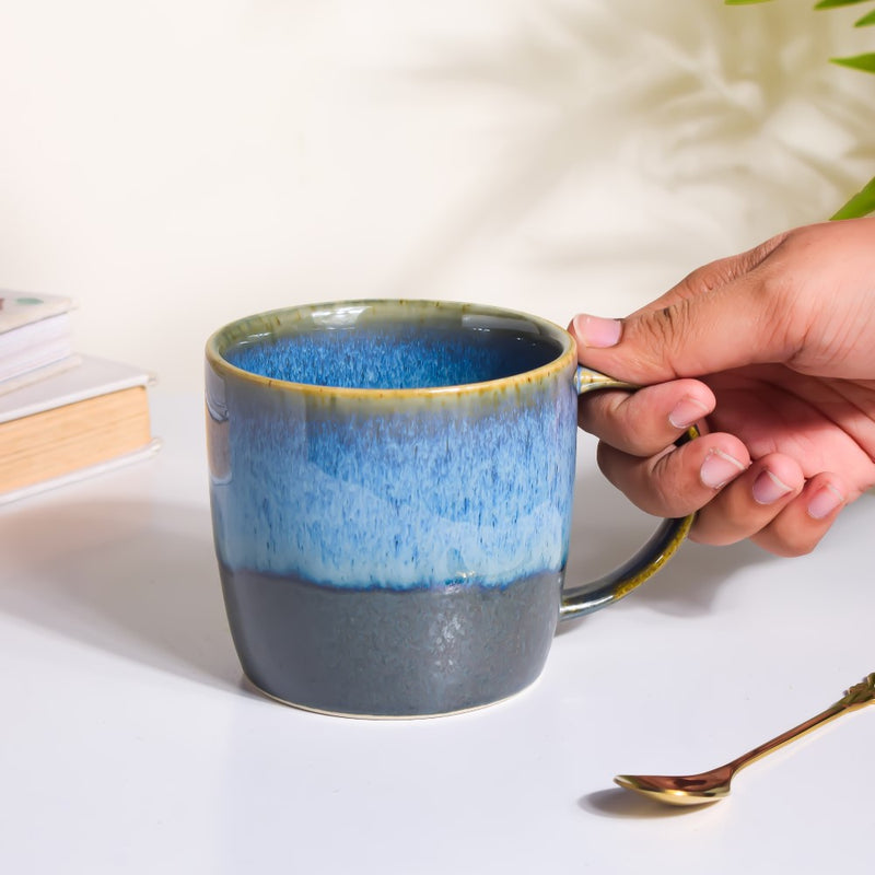 Sapphire Ceramic Cup Blue 300 ml- Mug for coffee, tea mug, cappuccino mug | Cups and Mugs for Coffee Table & Home Decor