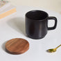 Savanna Stoneware Mug With Lid Black 250 ml- Mug for coffee, tea mug, cappuccino mug | Cups and Mugs for Coffee Table & Home Decor