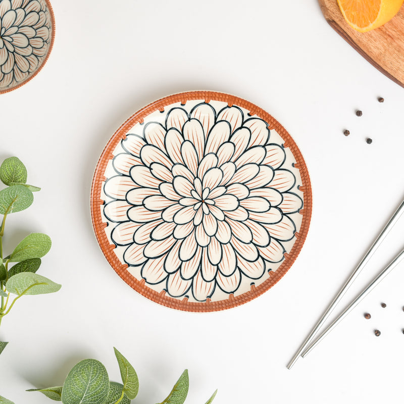 Abloom Ceramic Snack Plate 7.5 Inch - Serving plate, snack plate, dessert plate | Plates for dining & home decor