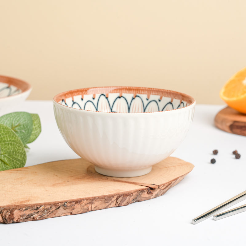 Abloom Ceramic Snack Bowl 4.5 Inch 250 ml - Bowl, soup bowl, ceramic bowl, snack bowls, curry bowl, popcorn bowls | Bowls for dining table & home decor