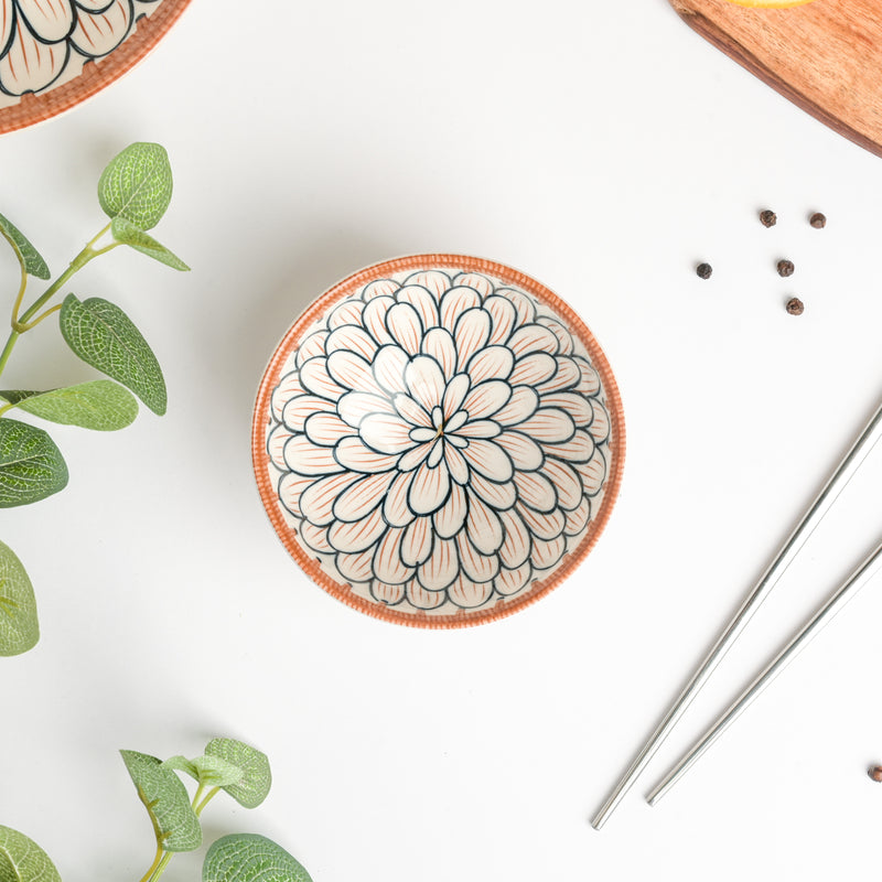 Abloom Ceramic Snack Bowl 4.5 Inch 250 ml - Bowl, soup bowl, ceramic bowl, snack bowls, curry bowl, popcorn bowls | Bowls for dining table & home decor