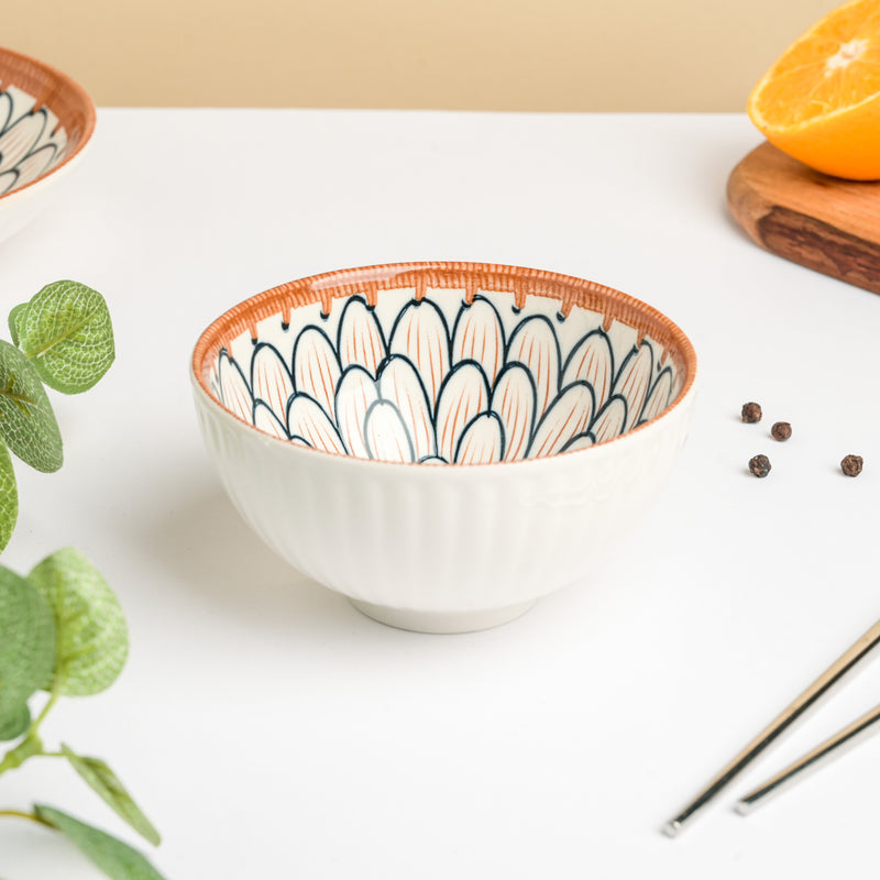 Abloom Ceramic Snack Bowl 4.5 Inch 250 ml - Bowl, soup bowl, ceramic bowl, snack bowls, curry bowl, popcorn bowls | Bowls for dining table & home decor