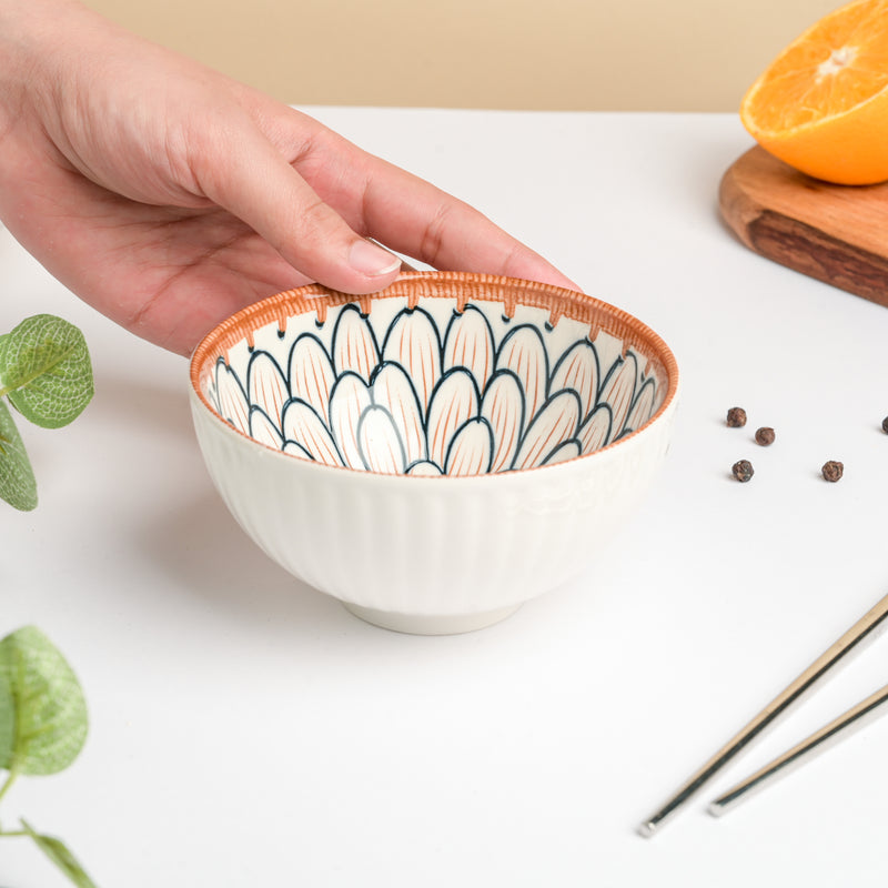 Abloom Ceramic Snack Bowl 4.5 Inch 250 ml - Bowl, soup bowl, ceramic bowl, snack bowls, curry bowl, popcorn bowls | Bowls for dining table & home decor