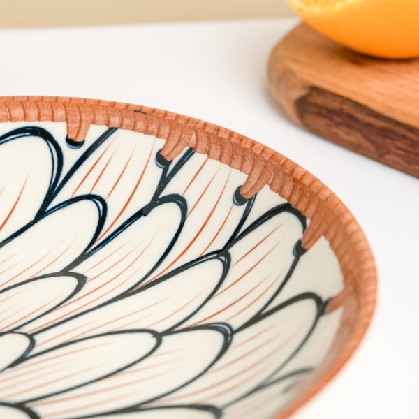 Abloom Ceramic Long Plate 11.5 Inch - Ceramic platter, serving platter, fruit platter | Plates for dining table & home decor