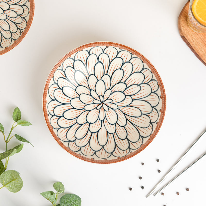 Abloom Ceramic Serving Bowl 9 Inch 1 L - Ceramic bowl, serving bowls, salad bowls | Bowls for dining table & home decor