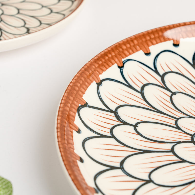 Abloom Ceramic Dinner Plate 10 Inch - Serving plate, rice plate, ceramic dinner plates| Plates for dining table & home decor