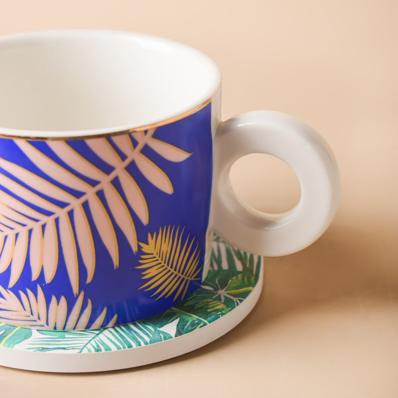 Havanna Ceramic Cup With Coaster 200 ml- Tea cup, coffee cup, cup for tea | Cups and Mugs for Office Table & Home Decoration