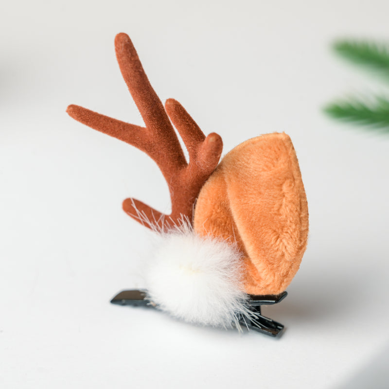 Reindeer Christmas Hairpin Brown Set of 2