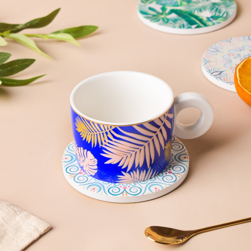 Havanna Ceramic Cup With Coaster 200 ml- Tea cup, coffee cup, cup for tea | Cups and Mugs for Office Table & Home Decoration