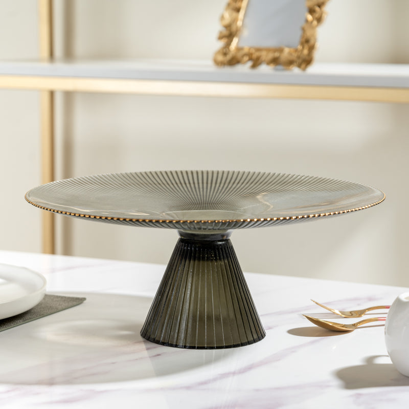 Grey Glass Cake Stand