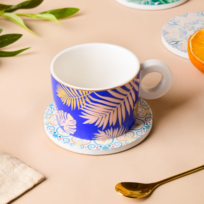 Havanna Ceramic Cup With Coaster 200 ml- Tea cup, coffee cup, cup for tea | Cups and Mugs for Office Table & Home Decoration