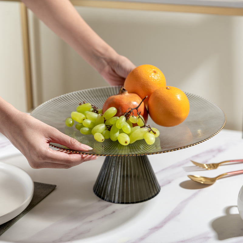 Grey Glass Cake Stand