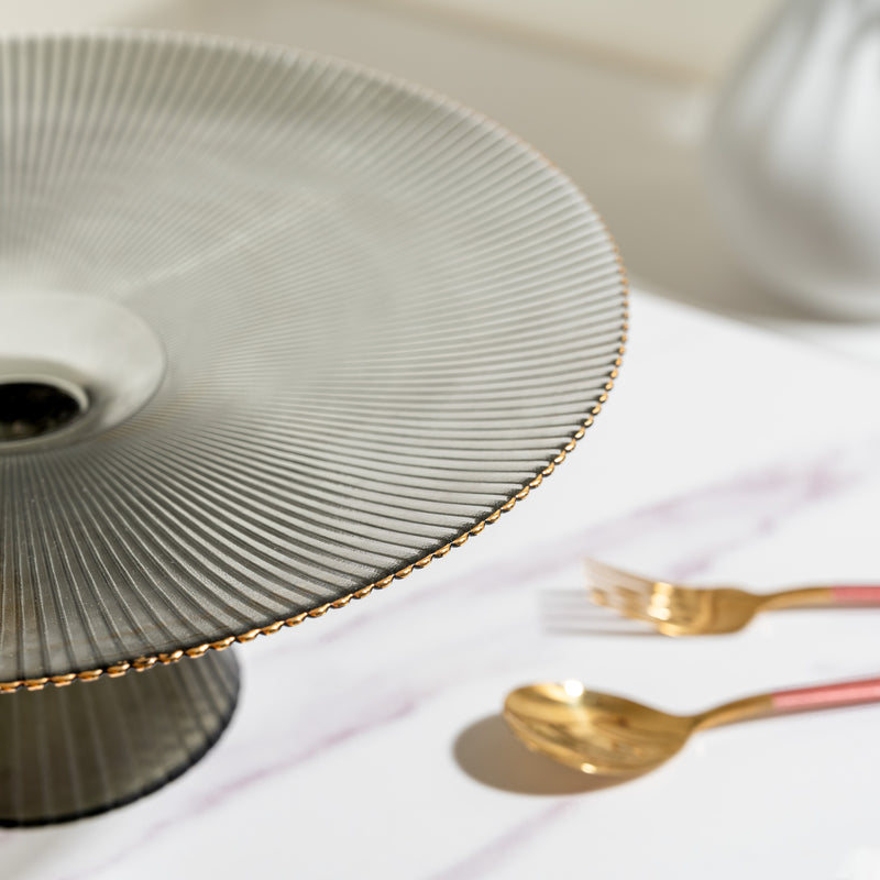 Grey Glass Cake Stand