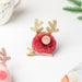 Fluffy Reindeer Hairpin Red