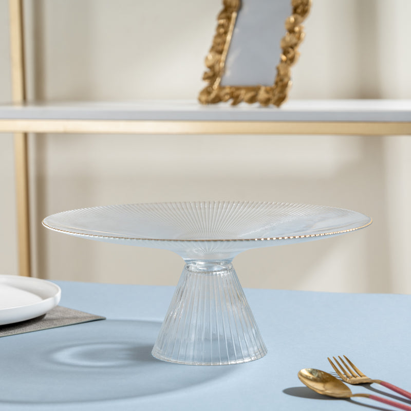 Sleek Glass Cake Stand