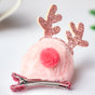 Fluffy Reindeer Hairpin Baby Pink