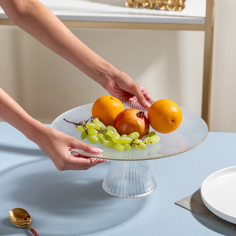 Sleek Glass Cake Stand