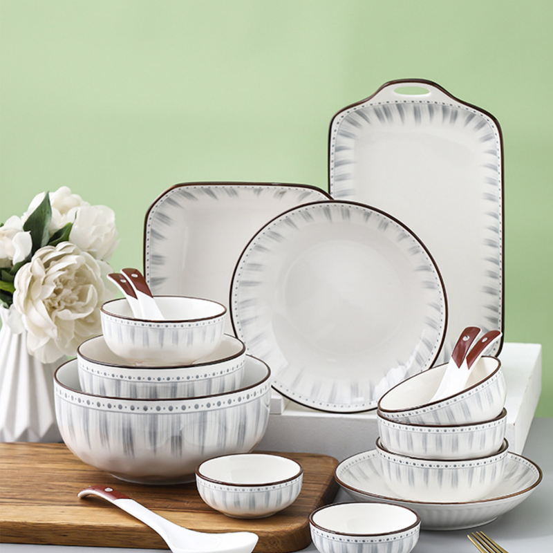 Dainty Patterned Pasta Dish 7 Inch - Serving plate, pasta plate, lunch plate, deep plate | Plates for dining table & home decor