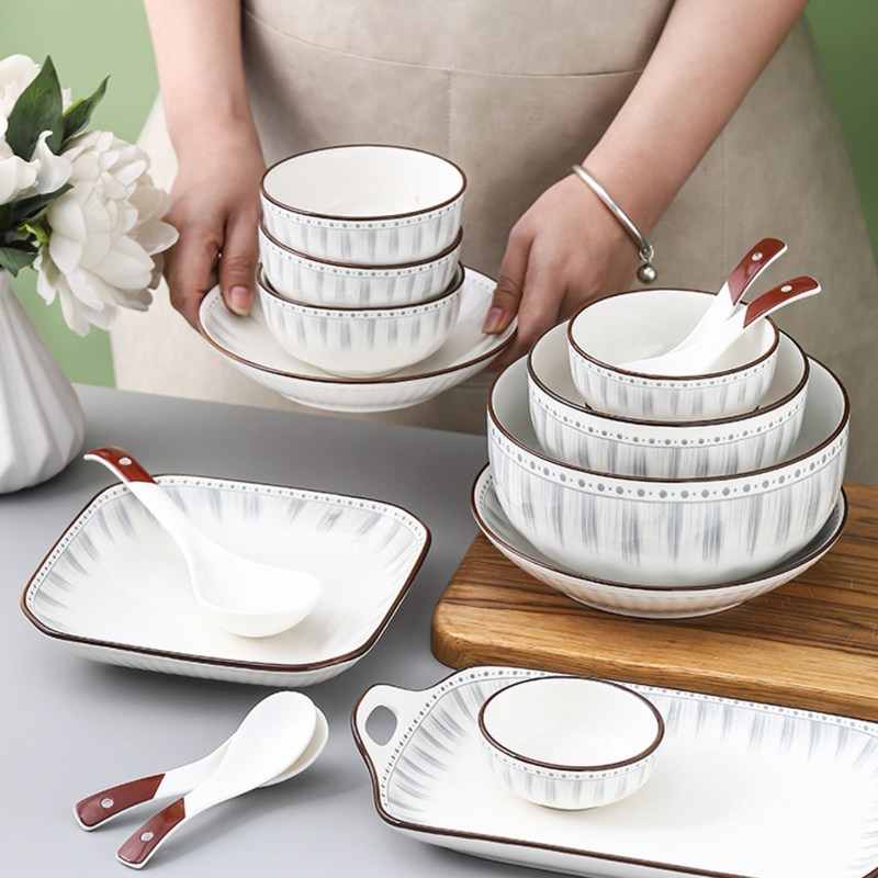 Dainty Patterned Pasta Dish 7 Inch - Serving plate, pasta plate, lunch plate, deep plate | Plates for dining table & home decor