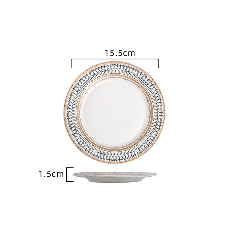 Gold Detailed Glam Dessert Plate - Serving plate, snack plate, dessert plate | Plates for dining & home decor